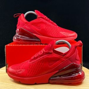 Nike Air Max 270 GS Triple University Red CW6987-600 Size 6Y / 7.5 Women's